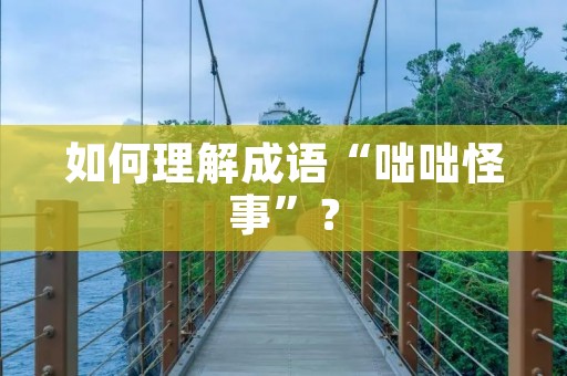 如何理解成语“咄咄怪事”?