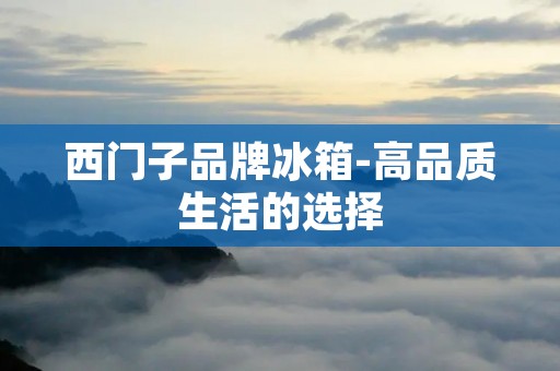 西门子品牌冰箱-高品质生活的选择