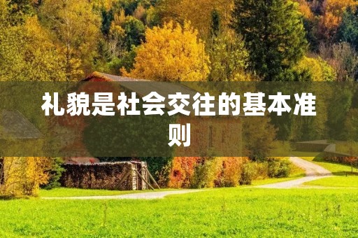 礼貌是社会交往的基本准则