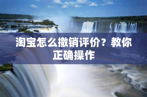 淘宝怎么撤销评价?教你正确操作 淘宝怎么撤销评价?教你正确操作