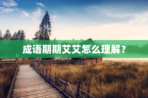 成语期期艾艾怎么理解？