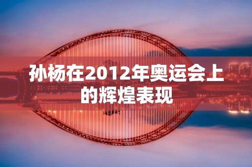 孙杨在2012年奥运会上的辉煌表现