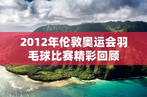 2012年伦敦奥运会羽毛球比赛精彩回顾