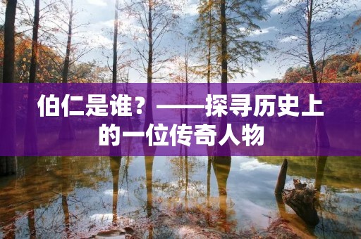 伯仁是谁?——探寻历史上的一位传奇人物 伯仁是谁?——探寻历史上的一位传奇人物