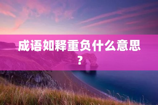 成语如释重负什么意思? 成语如释重负什么意思?
