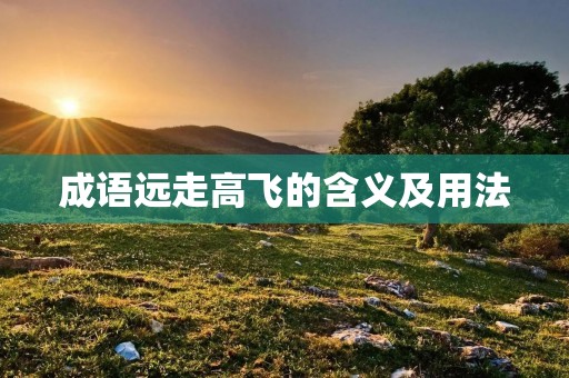 成语远走高飞的含义及用法
