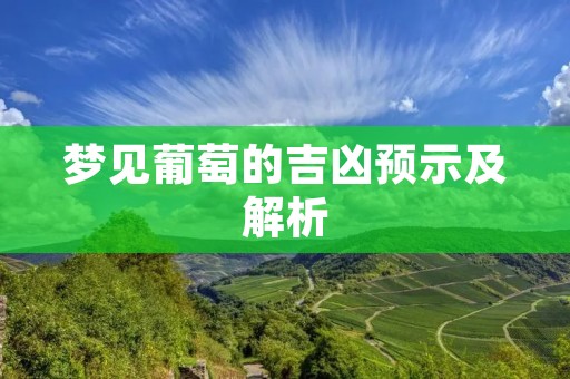 梦见葡萄的吉凶预示及解析