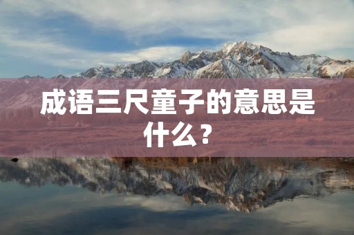 成语三尺童子的意思是什么? 成语三尺童子的意思是什么?