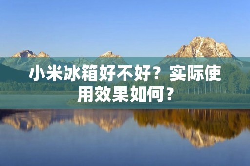 小米冰箱好不好?实际使用效果如何?