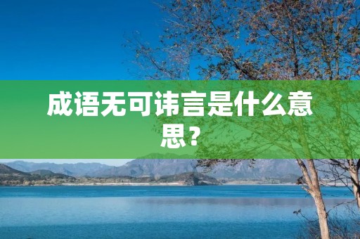 成语无可讳言是什么意思？