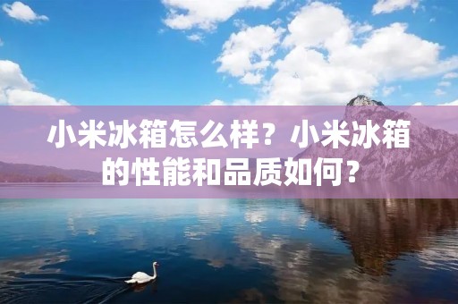 小米冰箱怎么样?小米冰箱的性能和品质如何?