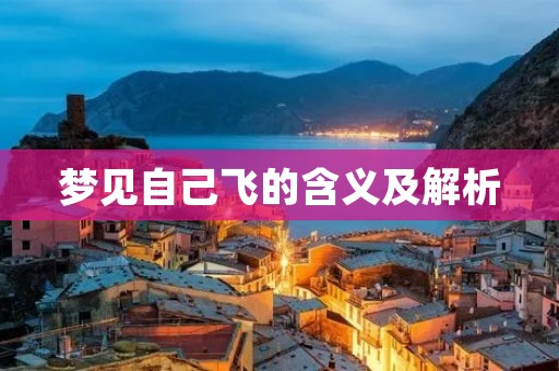 梦见自己飞的含义及解析