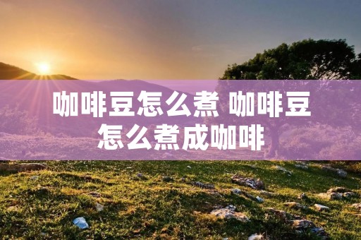 咖啡豆怎么煮 咖啡豆怎么煮成咖啡