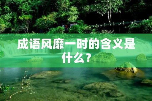 成语风靡一时的含义是什么? 成语风靡一时的含义是什么?
