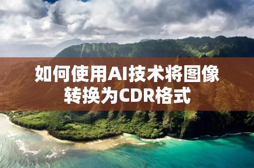如何使用AI技术将图像转换为CDR格式