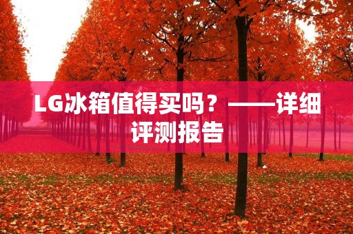 LG冰箱值得买吗？——详细评测报告