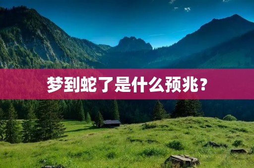 梦到蛇了是什么预兆？