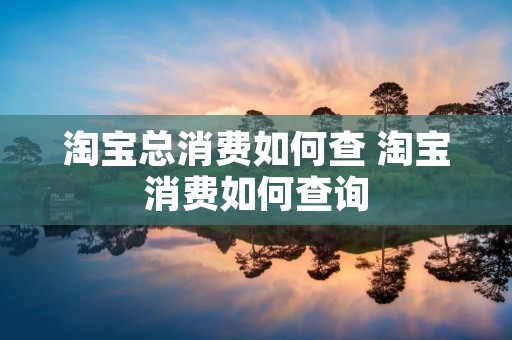 淘宝总消费如何查 淘宝消费如何查询