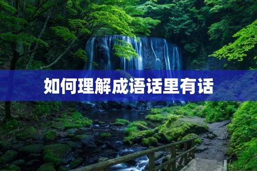 如何理解成语话里有话