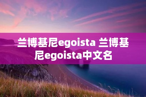 兰博基尼egoista 兰博基尼egoista中文名