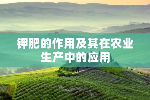 钾肥的作用及其在农业生产中的应用 钾肥的作用及其在农业生产中的应用