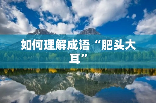 如何理解成语“肥头大耳”