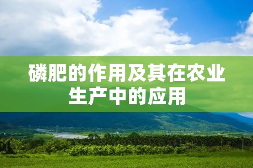 磷肥的作用及其在农业生产中的应用 磷肥的作用及其在农业生产中的应用