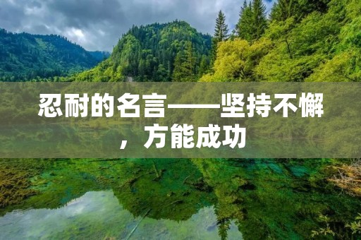 忍耐的名言——坚持不懈,方能成功