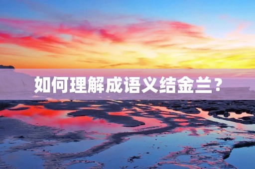 如何理解成语义结金兰？