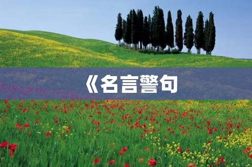 《名言警句:书中的智慧》