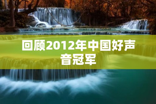 回顾2012年中国好声音冠军：张靓颖的脱颖而出