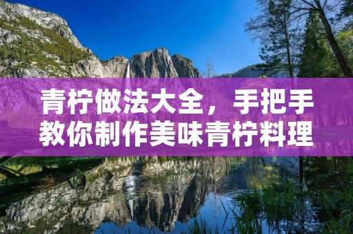 青柠做法大全，手把手教你制作美味青柠料理