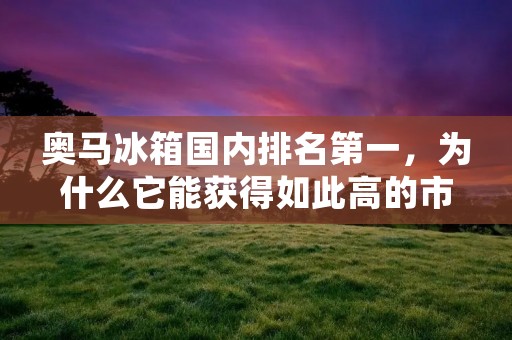 奥马冰箱国内排名第一,为什么它能获得如此高的市场占有率? 奥马冰箱国内排名第一,为什么它能获得如此高的市场占有率?
