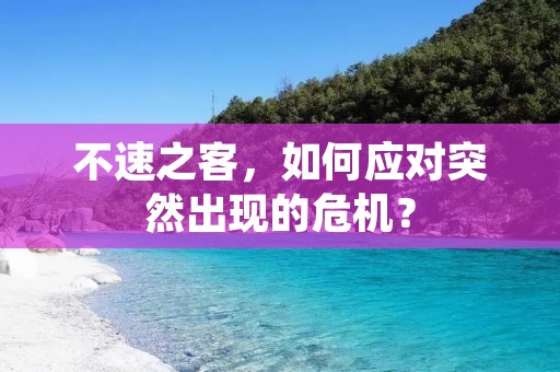 不速之客,如何应对突然出现的危机? 不速之客,如何应对突然出现的危机?