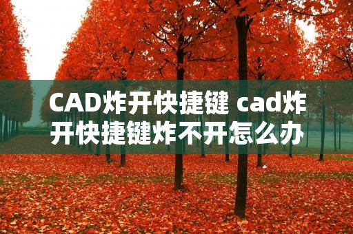 CAD炸开快捷键 cad炸开快捷键炸不开怎么办