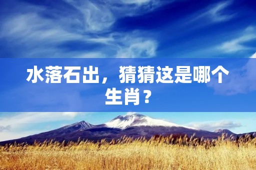 水落石出，猜猜这是哪个生肖？