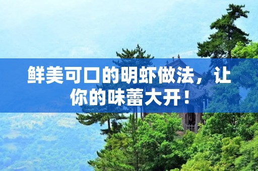 鲜美可口的明虾做法,让你的味蕾大开! 鲜美可口的明虾做法,让你的味蕾大开!