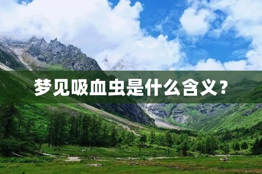 梦见吸血虫是什么含义？