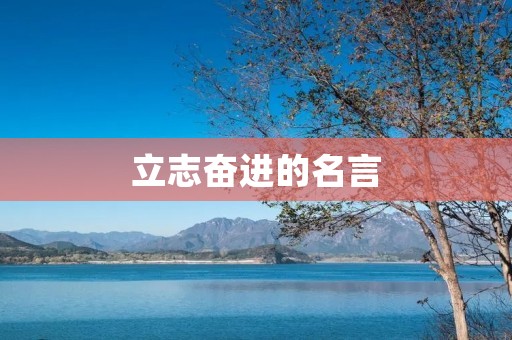立志奋进的名言