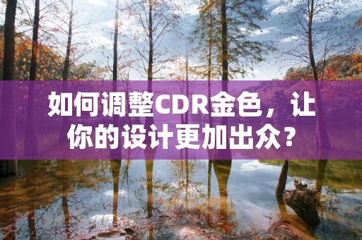 如何调整CDR金色，让你的设计更加出众？
