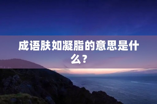 成语肤如凝脂的意思是什么？