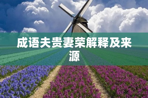 成语夫贵妻荣解释及来源