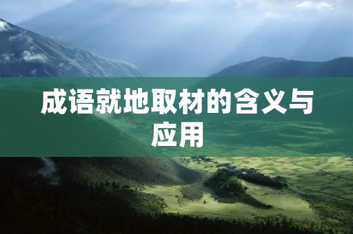 成语就地取材的含义与应用