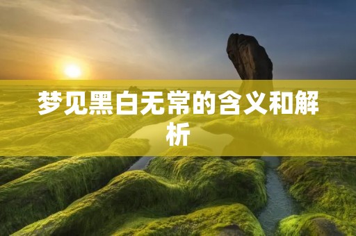 梦见黑白无常的含义和解析