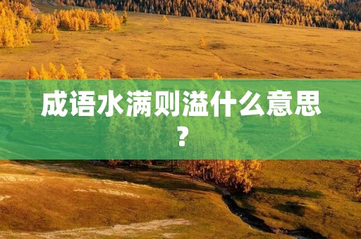 成语水满则溢什么意思？