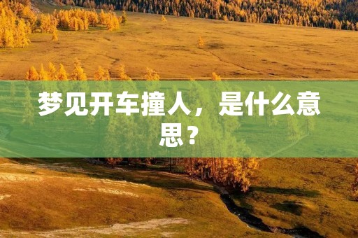 梦见开车撞人，是什么意思？