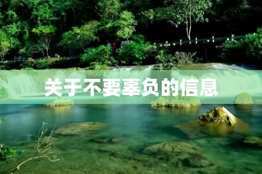 关于不要辜负的信息