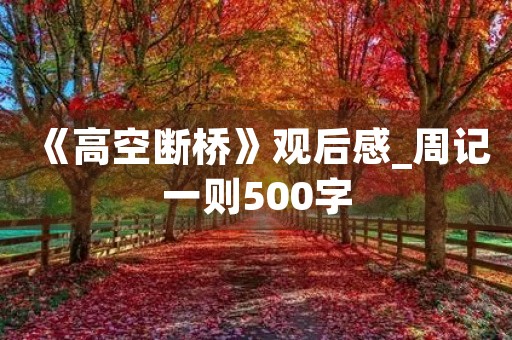 《高空断桥》观后感_周记一则500字