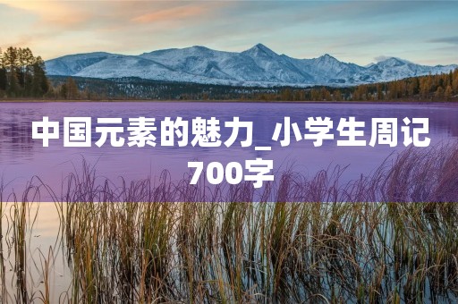 中国元素的魅力_小学生周记700字