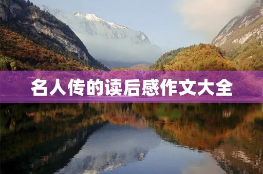 名人传的读后感作文大全 名人传的读后感作文大全